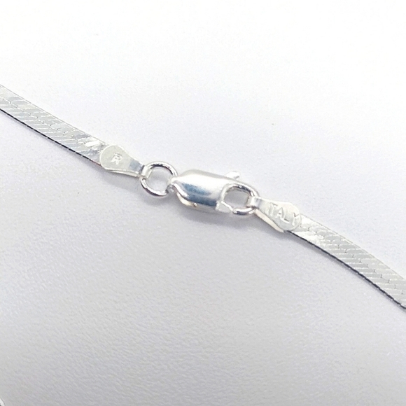 18" 3MM Sterling Silver .925 Magic Herringbone Chain Necklace ITALY - Picture 6 of 8